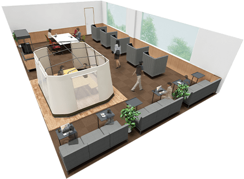 画像：コワーキングスペース立体図