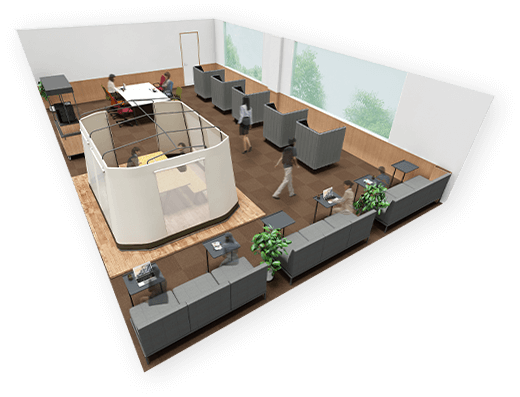 画像:コワーキングスペース立体図